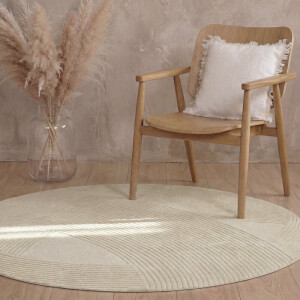 Vloerkleed Victoria Rond - Crème Xcm - Wol - Dekbed-Discounter.nl