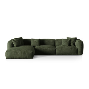 3-zits hoekbank Martina links velvet | Micadoni
