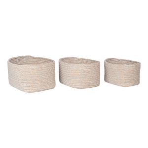 Carlijn katoenen manden beige - set van 3