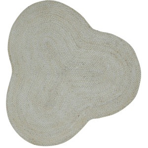 carpetfine Vloerkleed Alia Jutetapijt handgeweven van jute, natuur tapijt, speciale vorm blauw, boho stijl, effen