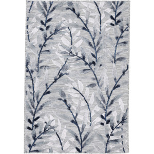 carpetfine Vloerkleed Deja 100 robust vlakweefsel, motief - florale palmbladeren, hoog-laag effect