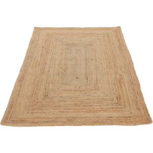 carpetfine Vloerkleed Nele jute-vloerkleed natuurmateriaal gevlochten tweezijdig te gebruiken kleed van 100% jute, vierkant en als loper