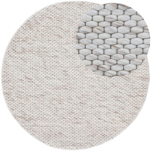 carpetfine Wollen kleed Sina grove structuur, tijdloos design, 100% wol, woonkamer