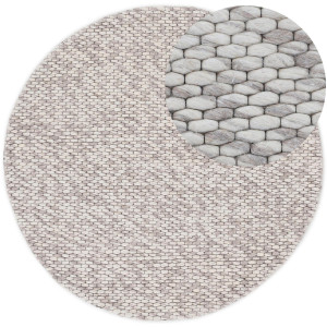 carpetfine Wollen kleed Sina grove structuur, tijdloos design, 100% wol, woonkamer