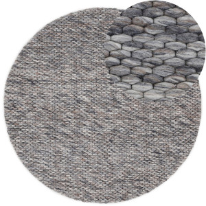 carpetfine Wollen kleed Sina grove structuur, tijdloos design, 100% wol, woonkamer