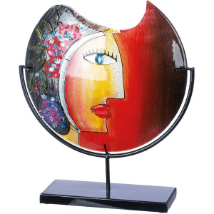 Casablanca by Gilde Siervaas Glasart decoratieve vaas Gezicht "Cloe", hoogte ca. 48 cm (1 stuk)