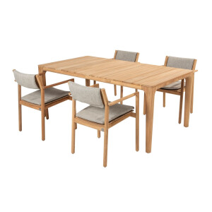 4 Seasons Outdoor Diningset Liam Levi 5-delig Teak 180 x 100 cm