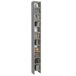 CD DVD Kast 185 cm hoog in grijs beton
