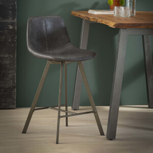 Barstoel 'Celia' PU, kleur Zwart (zithoogte 66cm)