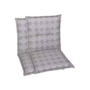 GO-DE Textil Tuinkussen (Stoelkussens voor stoelen met een lage rugleuning, Grijs)
