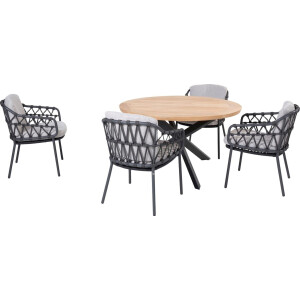 4 Seasons Outdoor Tuinset Calpi Prado Teak-Anthracite 130 cm