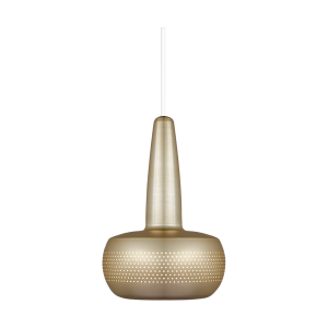 Clava hanglamp brushed brass - met koordset wit - Ø 21,5 cm