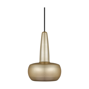 Clava hanglamp brushed brass - met koordset zwart - Ø 21,5 cm