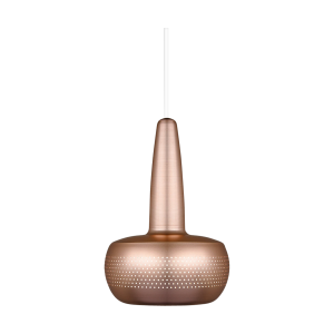 Clava hanglamp brushed copper - met koordset wit - Ø 21,5 cm