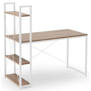 Computerbureau Narvik 120 cm breed wit met eiken