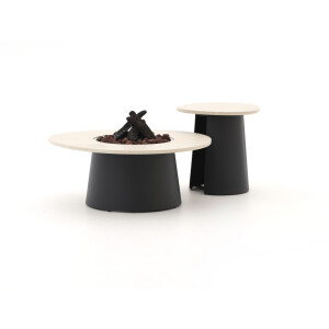 Cosidune lounge vuurtafelset ø 100cm (h: 40cm)/ø 55cm (h: 55cm) - Laagste prijsgarantie!