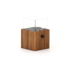 Cosiscoop Timber square gaslantaarn 20x20x30cm - Laagste prijsgarantie!