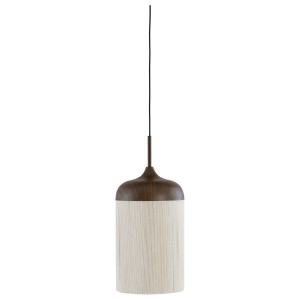 Light & Living Hanglamp 'Dania' Houtlook en touw, 16cm, kleur Donkerbruin