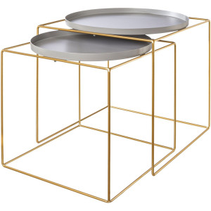 Creativ deco Bijzettafel in 2-delige set, in nesting-design, van metaal, hoogte ca. 47 en 42 cm (set, 2 stuks)