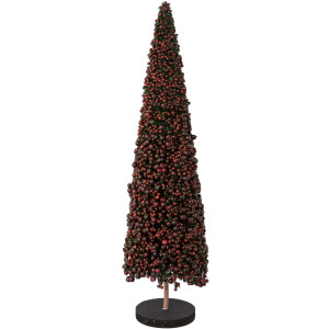 Creativ deco Deco-boom Kerst versiering op hoogwaardige houten basis, met parels versierd, hoogte 50 cm (1 stuk)