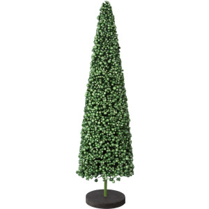 Creativ deco Deco-boom Kerst versiering op hoogwaardige houten basis, met parels versierd, hoogte 50 cm (1 stuk)