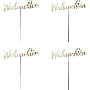 Creativ deco Decoratief opschrift Kerst versiering (4 stuks)