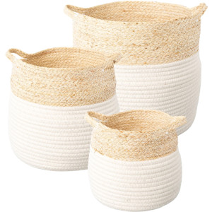 Creativ deco Opbergmand 3 maten stapelbaar: 20x20 cm, 25x25 cm, 30x30 cm (set, 3 stuks)