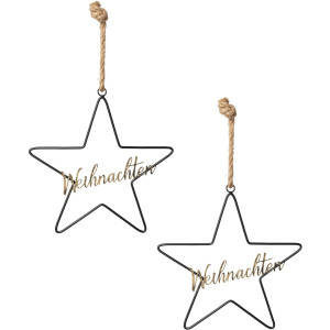 Creativ deco Sierhanger Kerst versiering met glitteropschrift (2 stuks)