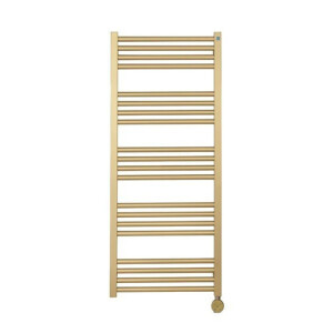 Crosswater MPRO Elektrische handdoekradiator - 115x50cm - 400 Watt - geborsteld messing (goud) MP48X1140FELEC
