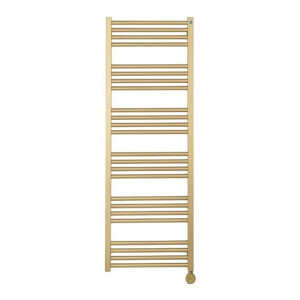 Crosswater MPRO Elektrische handdoekradiator - 140x50cm - 600 Watt - geborsteld messing (goud) MP48X13800FELEC