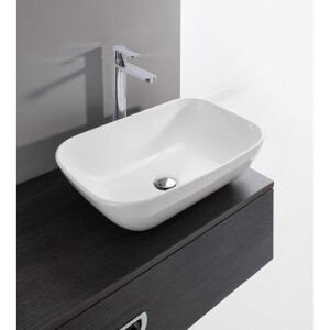 Crosswater Serene wastafel 58x35x15cm zonder kraangat zonder overloop wit CT0234UCW