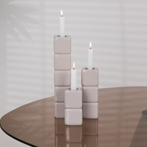 By-Boo Kaarshouder 'Cube' Set van 3 stuks, kleur Taupe