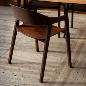 Dutchbone Eetkamerstoel 'Westlake' Eikenhout, kleur Walnoot