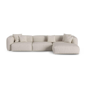 Modulaire hoekbank Martina rechts bouclé | Micadoni Home