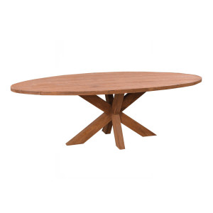 Livingfurn Ovale Tuintafel 'Beek' Teak, 240 x 110cm