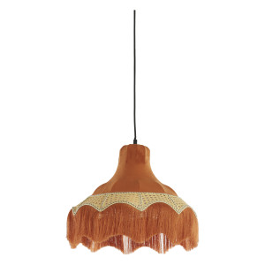 Light & Living Hanglamp 'Mizia' Velvet en webbing, 40cm, kleur Oranje