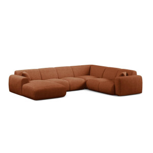 Modulaire hoekbank Molino rechts bouclé | Micadoni Home