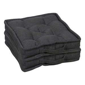 GO-DE Textil Tuinkussen (Set van 2 bokskussens, Antraciet)