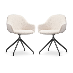 Set van 2 eetkamerstoelen Nola-Mae bouclé draaibaar | Nolon