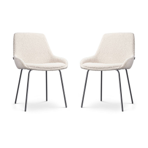Set van 2 eetkamerstoelen Nora-Isa bouclé | Nolon