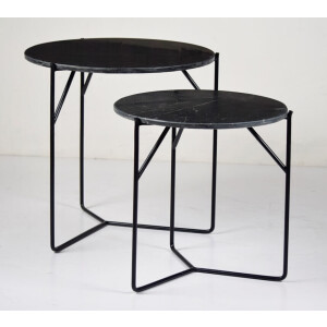 Livingfurn Bijzettafel 'Mason' Set van 2 stuks, kleur Zwart