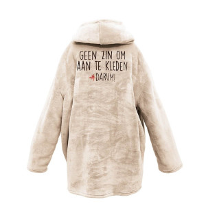 #DARUM! - Knuffeltrui - Geen zin om aan te kleden - Beige - Dekbed-Discounter.nl