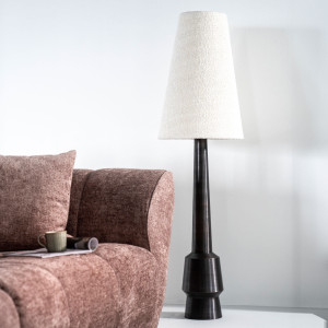 By-Boo Vloerlamp 'Dawn' Bouclé en metaal, 146cm hoog