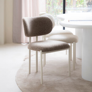 By-Boo Eetkamerstoel 'Daybreak' Bouclé, kleur Bruin