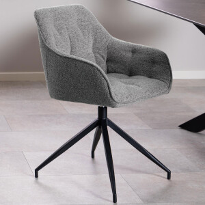 Bendt Draaibare Eetkamerstoel 'Loren' Bouclé, kleur Grijs