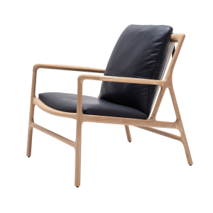 Dedo easy chair whitewash - dakar leather black zitting