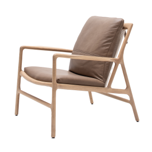 Dedo easy chair whitewash - dakar leather stone zitting