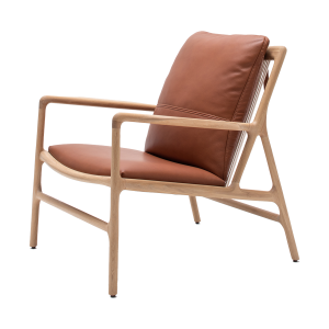 Dedo easy chair whitewash - dakar leather whisky zitting