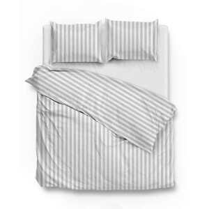 Dekbedovertrek Banda Di Lino Dove Grey Strepen 200x200 Cm Zo!Home - Dekbed-Discounter.nl