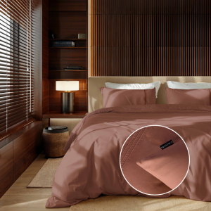 Dekbedovertrek Egyptisch Katoen - Uni - Koraal - Tweepersoons (200x240 Cm) - Rood Egyptisch Katoen Katoen - Effen - Presence - Dekbed-Discounter.nl